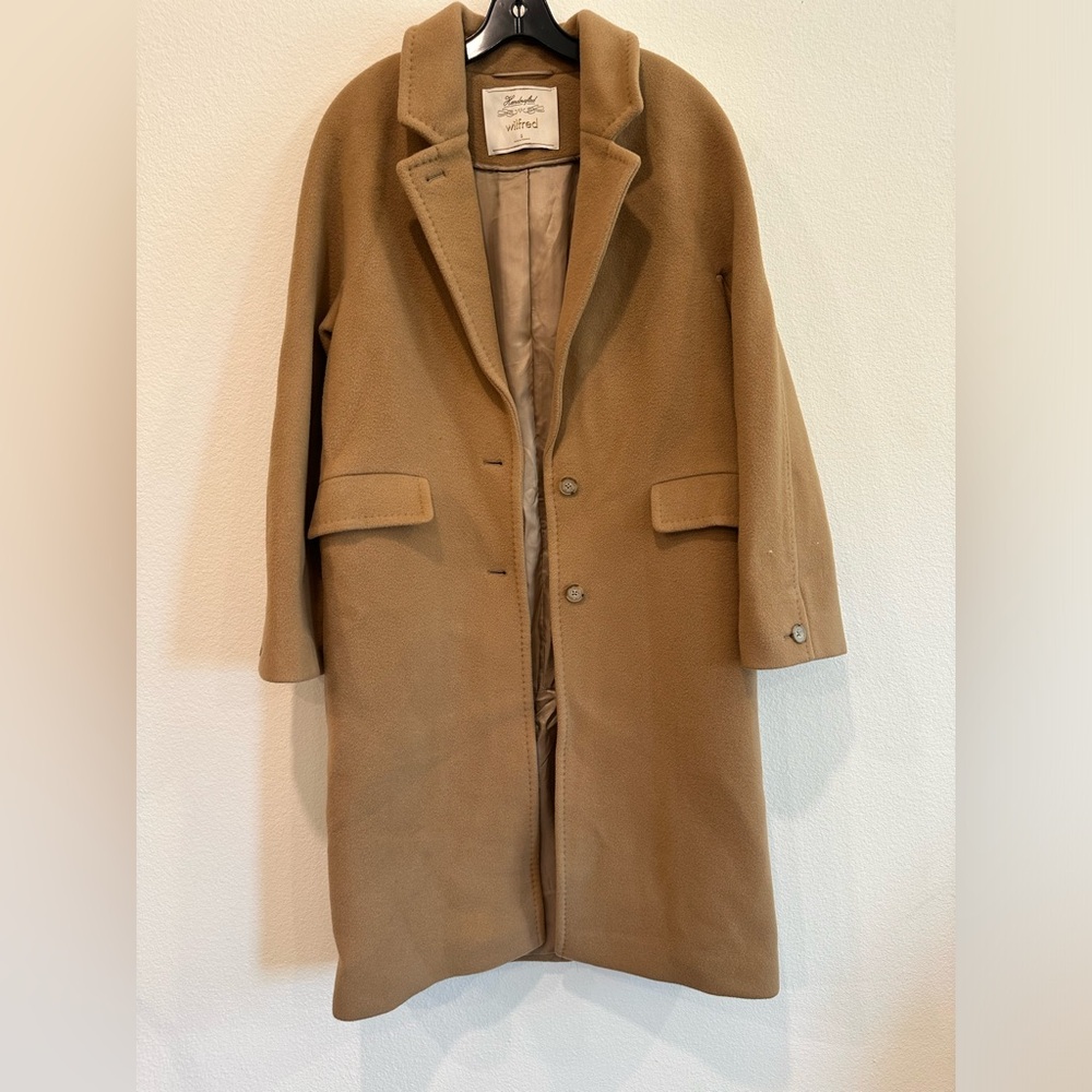 Aritzia Wilfred Women’s Italian Wool Cashmere Coat Tan Size 2